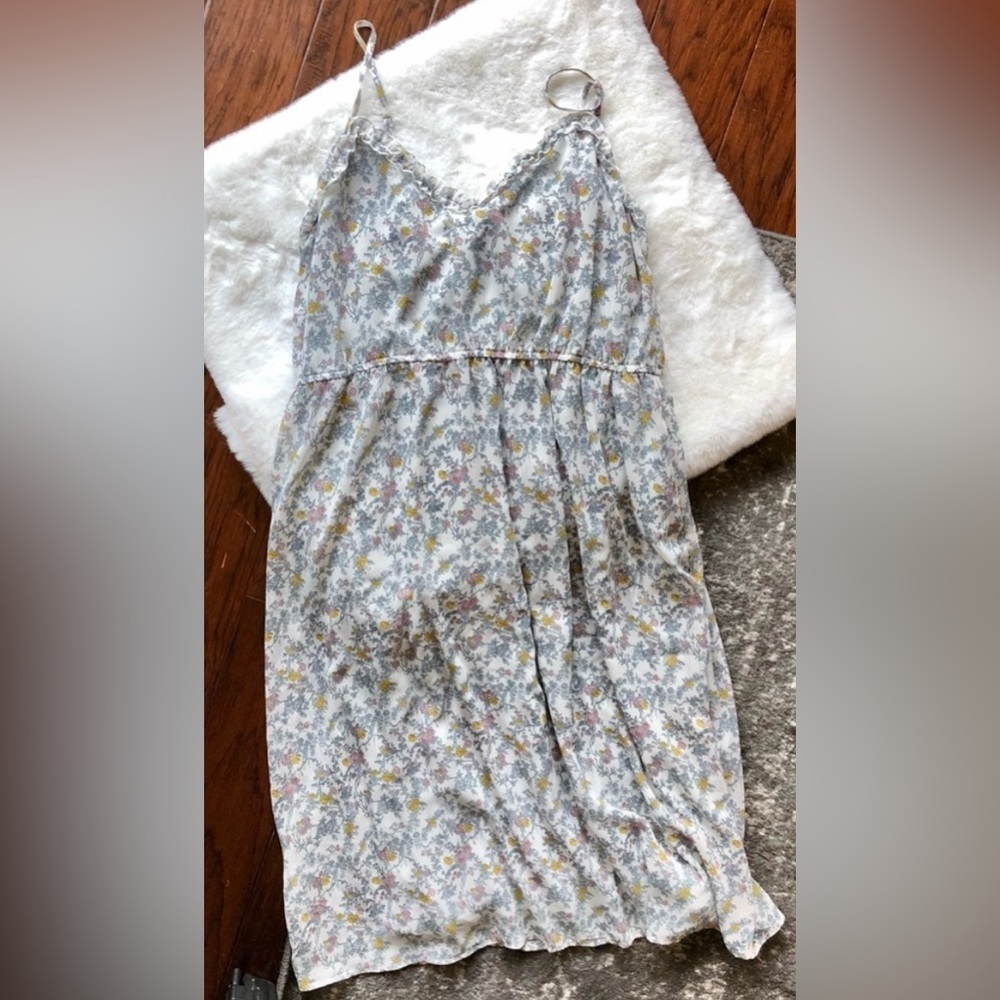 Wild Fable - Almond Cream Floral Midi Dress - Size L